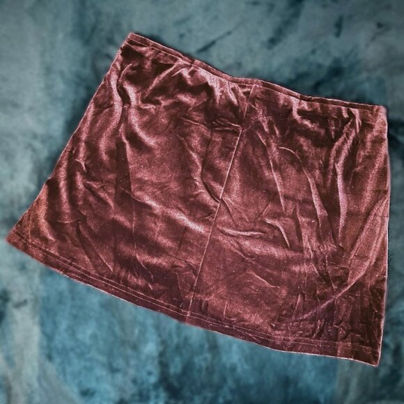 Delia's Velour Slit Mini Skirt Brown Dolls Kill Medium - Picture 3 of 8